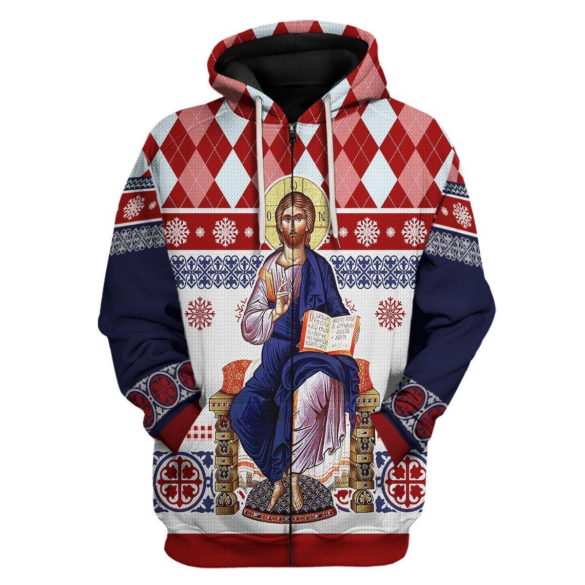 Jesus Evlogon Greek Byzantine Orthodox Hoodie - CustomsPig