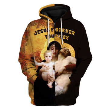 Jesus Forever You Reign Zip Hoodie - DucG