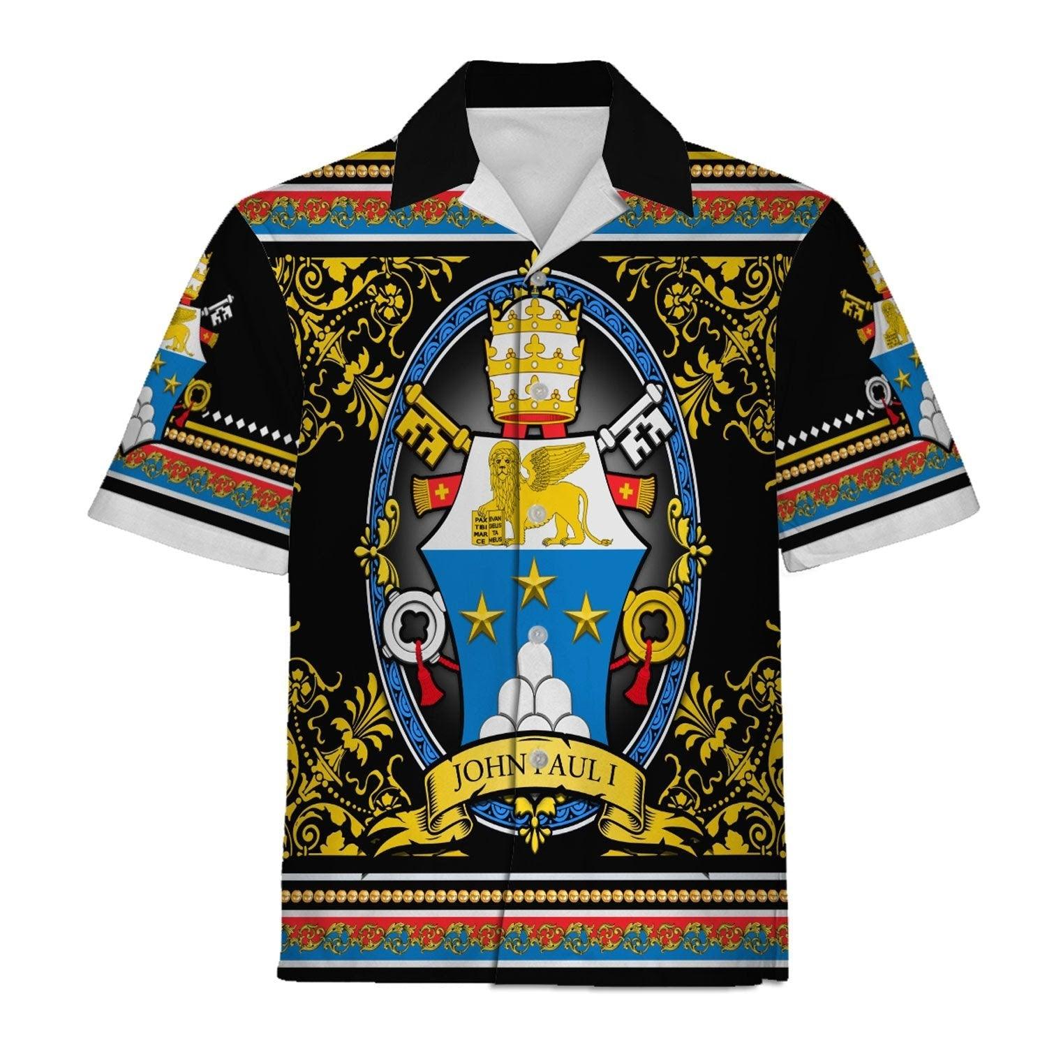 John Paul I Coat Of Arms Hawaiian Shirt - Gearhomie.com