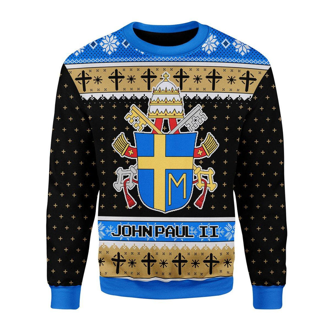 John Paul II Coat of Arms Christmas Sweater - DucG