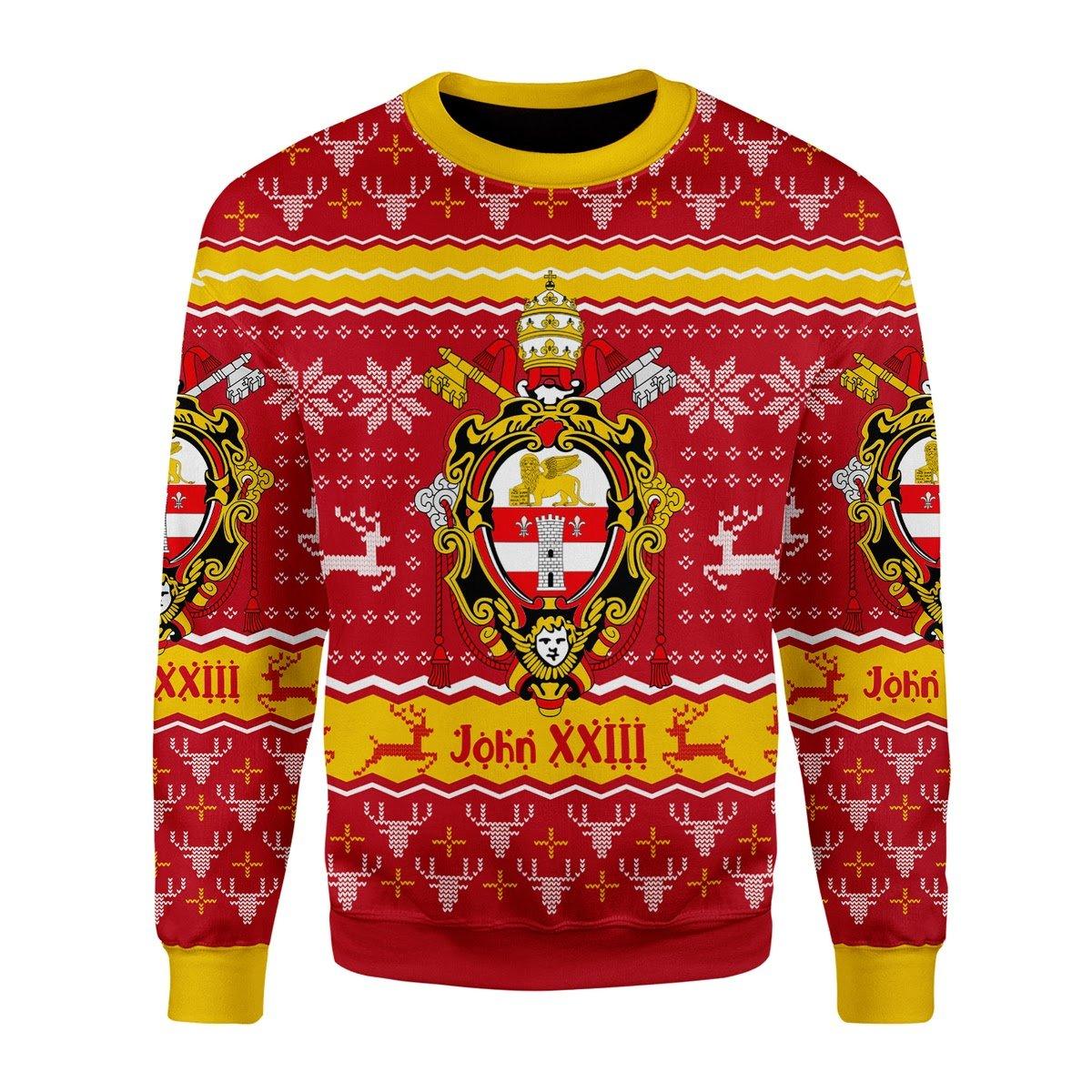John XXIII Coat Of Arms Christmas Sweater - DucG