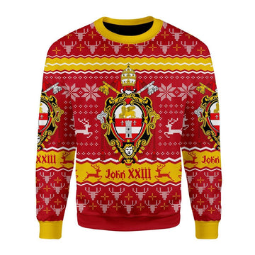 John XXIII Coat Of Arms Christmas Sweater - DucG