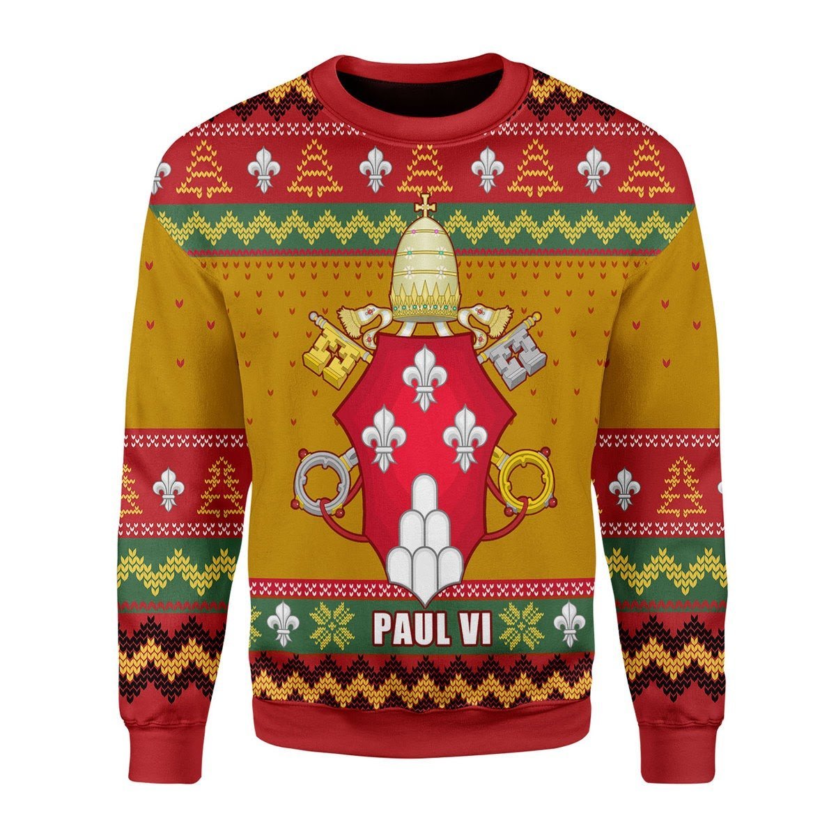 Gearhomies Christmas Unisex Sweater Pope Paul VI Coat Of Arms 3D Apparel