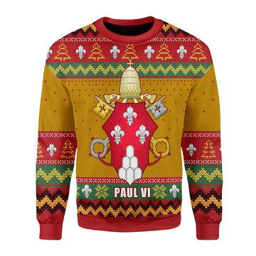 Gearhomies Christmas Unisex Sweater Pope Paul VI Coat Of Arms 3D Apparel