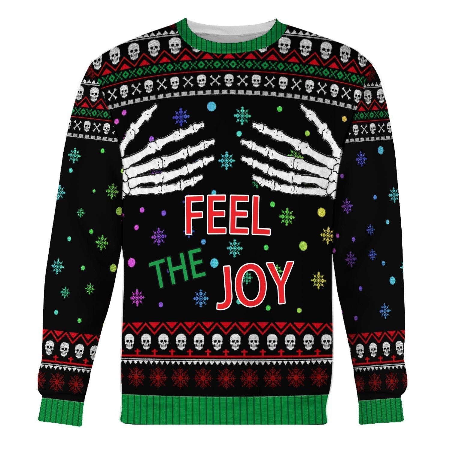 Gearhomies Christmas Unisex Sweater Feel The Joy Ugly Christmas 3D Apparel