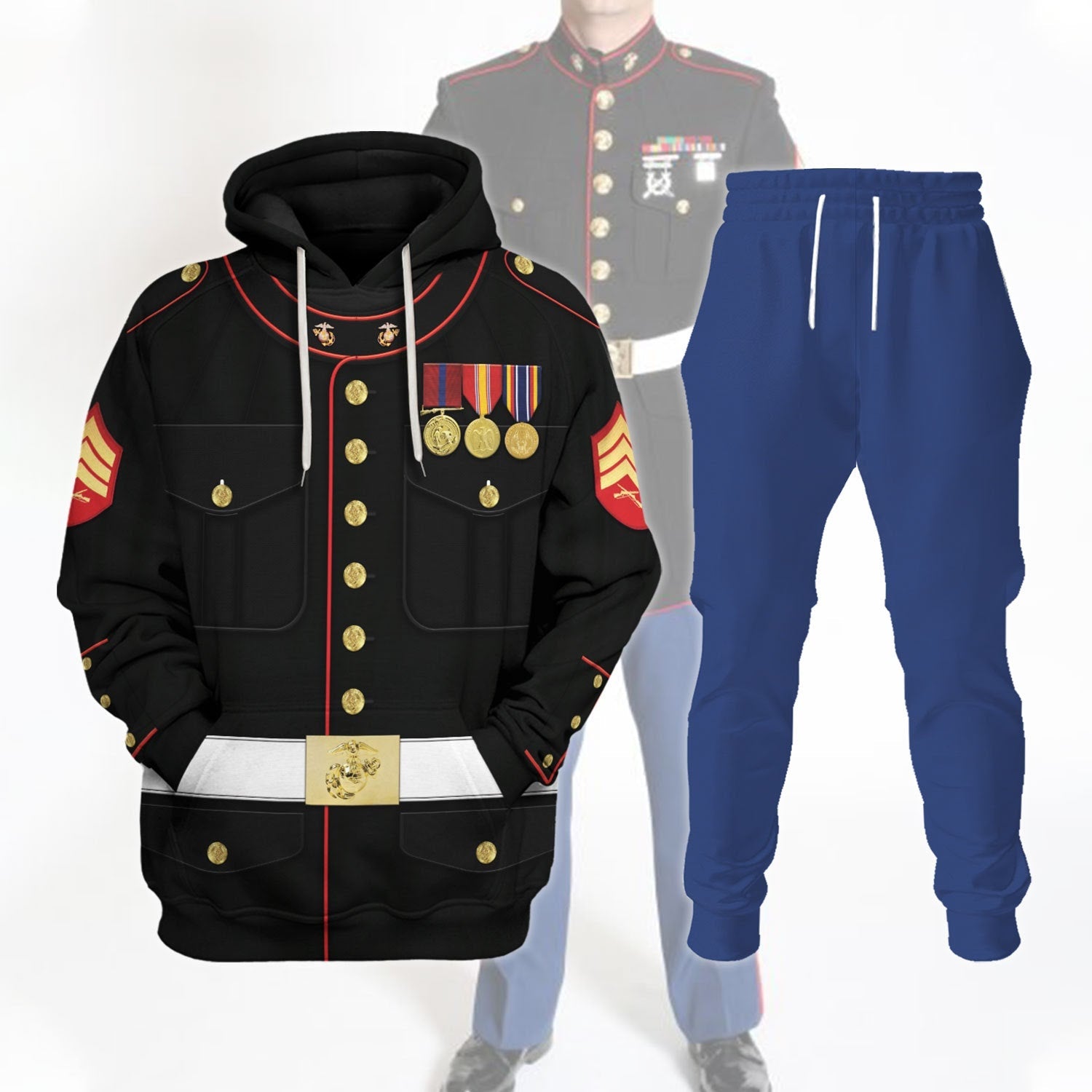 Personalize Rank and Branhches Marine Corp Blues Uniform
