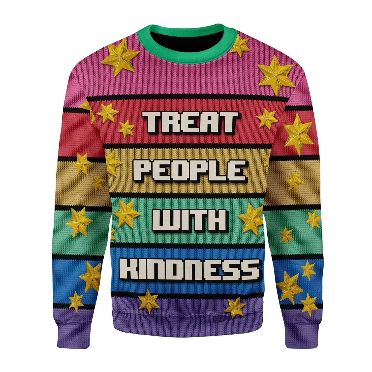 YMskins Christmas Sweater Treat People With Kindness 3D Apparel