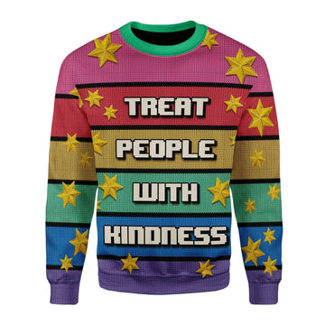YMskins Christmas Sweater Treat People With Kindness 3D Apparel