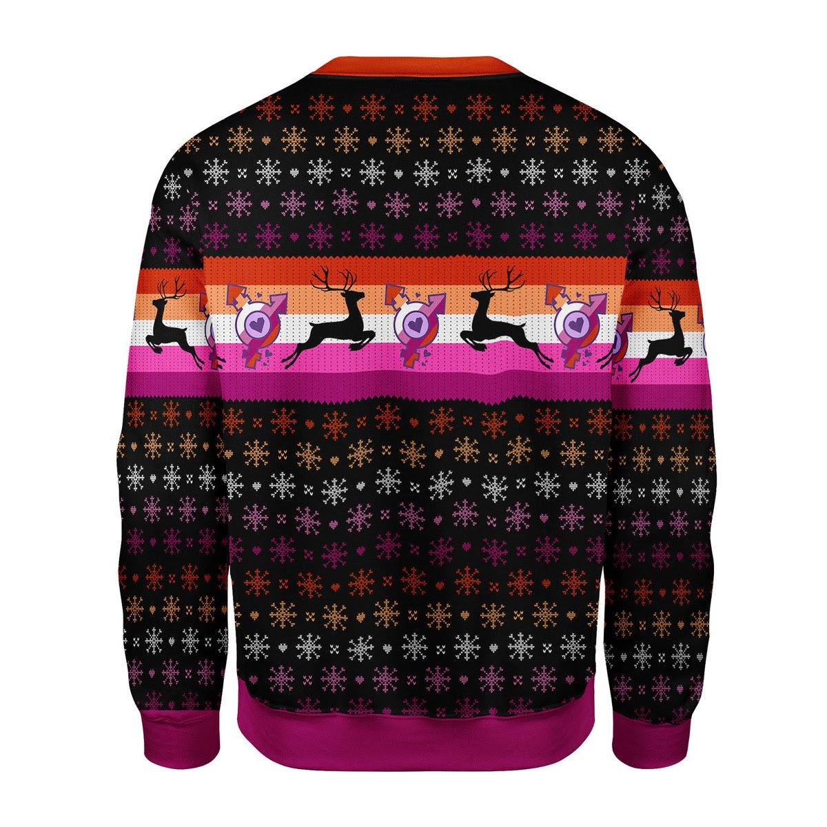 Lesbian Flag Christmas Sweater - DucG
