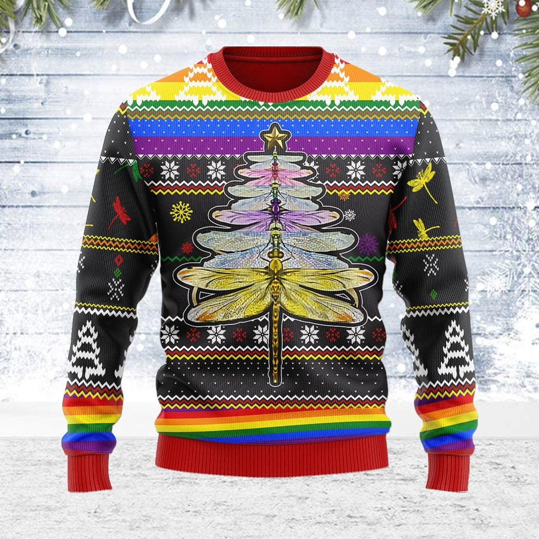 LGBT Dragon Christmas Tree Ugly Christmas Sweater - OodieGang