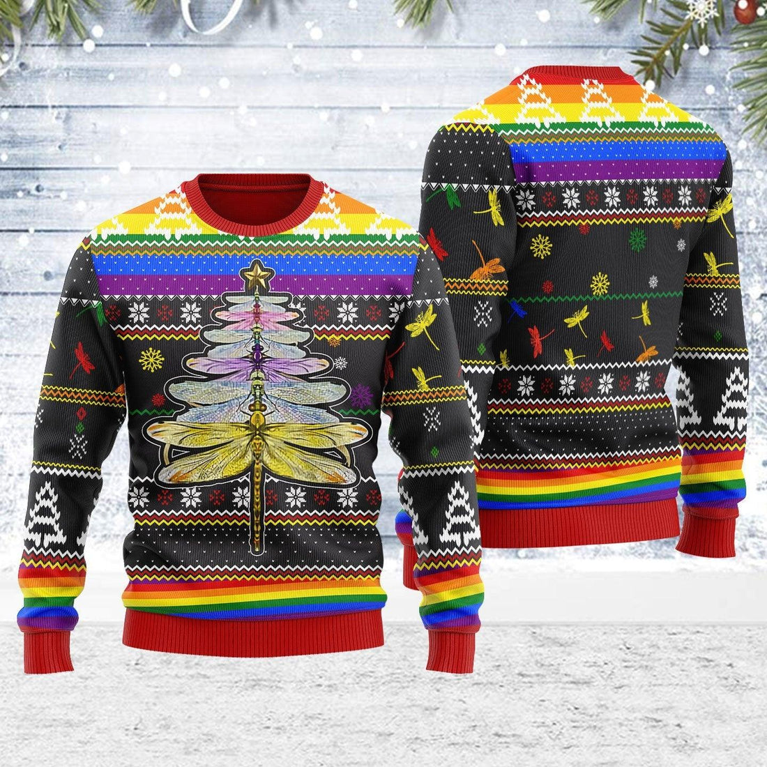 LGBT Dragon Christmas Tree Ugly Christmas Sweater - OodieGang