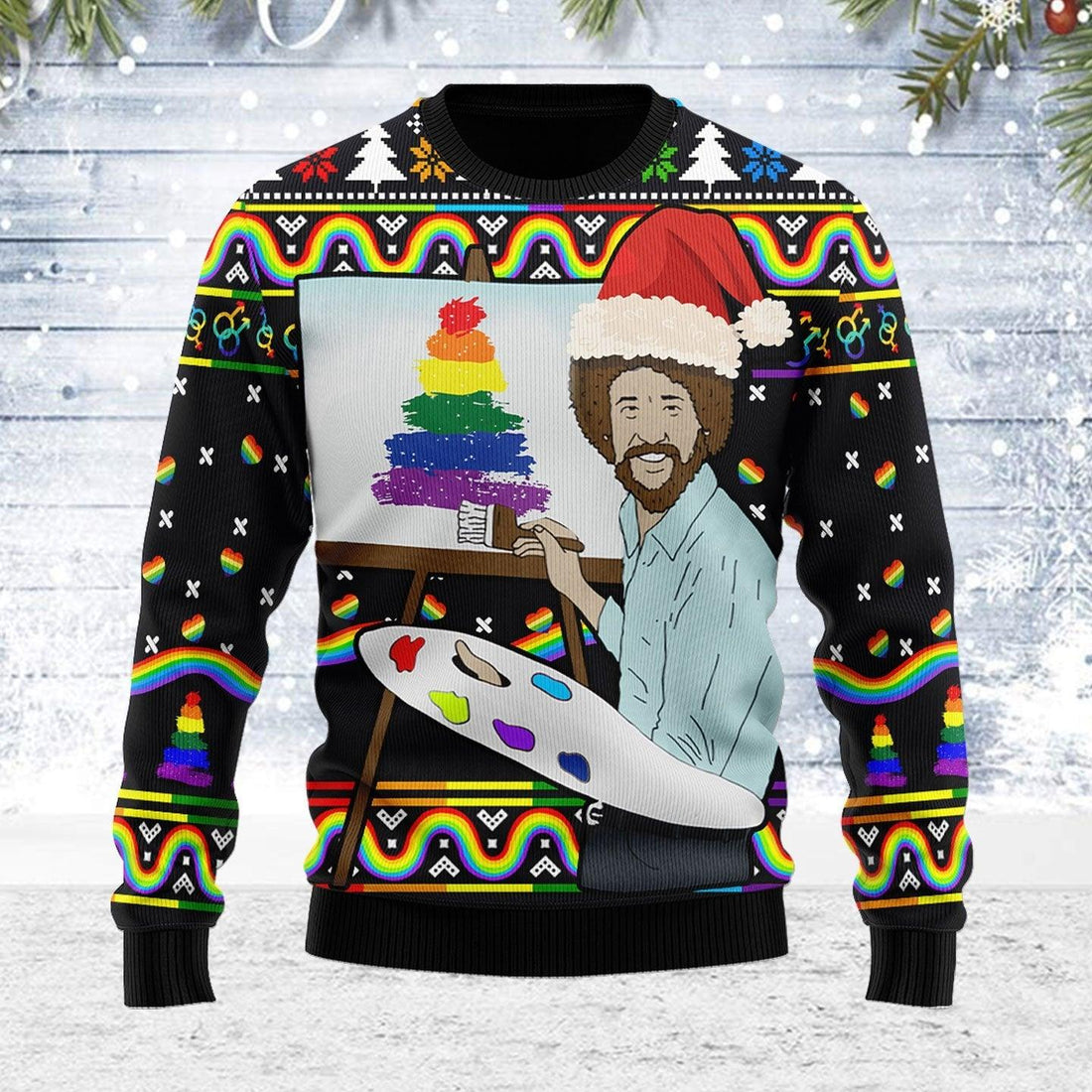 LGBT Painting Ugly Christmas Sweater - OodieGang