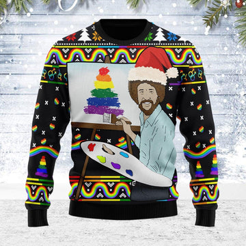 LGBT Painting Ugly Christmas Sweater - OodieGang