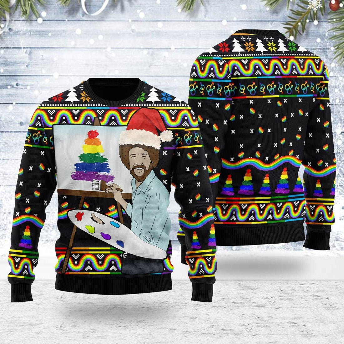 LGBT Painting Ugly Christmas Sweater - OodieGang
