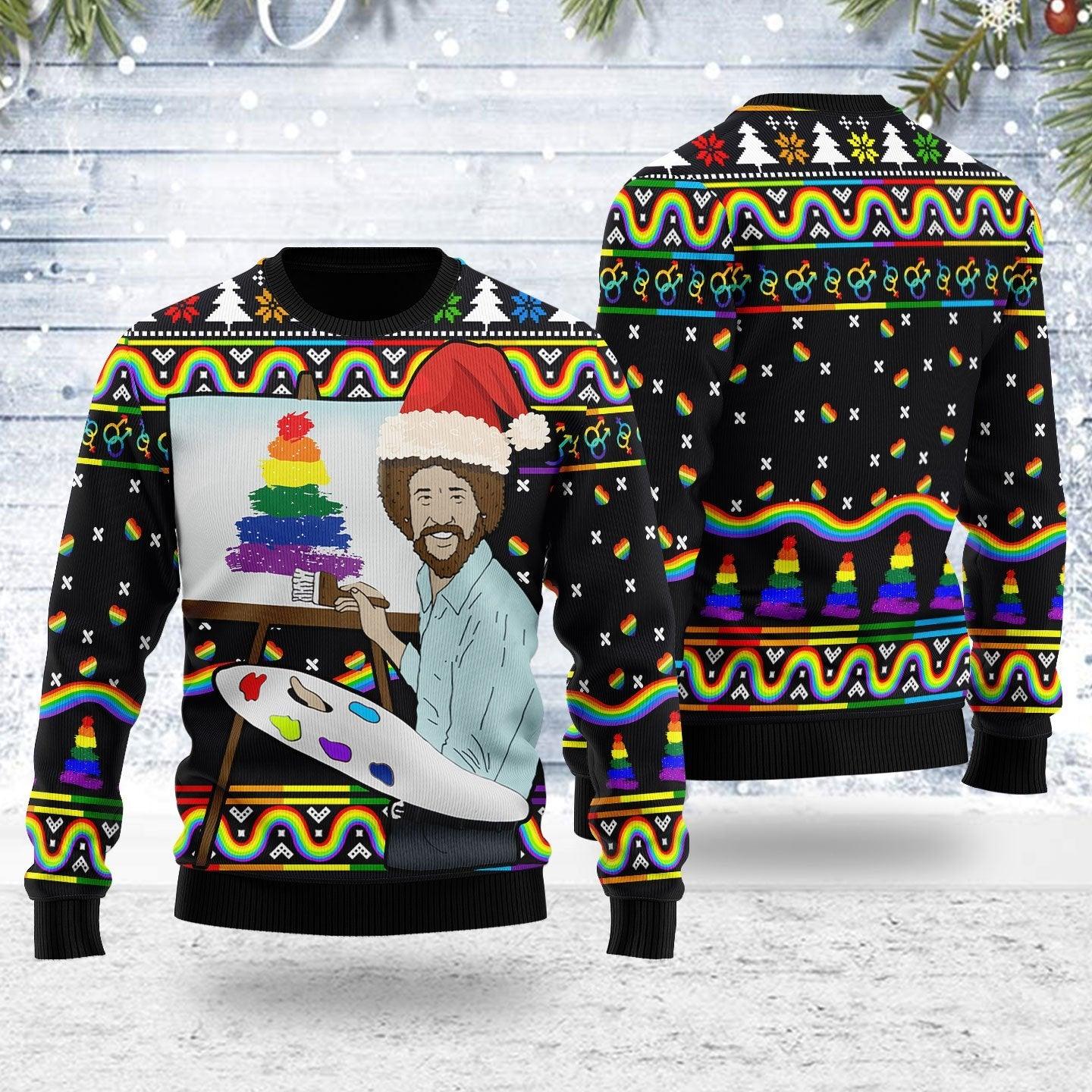 LGBT Painting Ugly Christmas Sweater - OodieGang