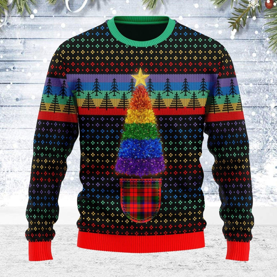 LGBTQ+ Christmas Tree Ugly Christmas Sweater - OodieGang