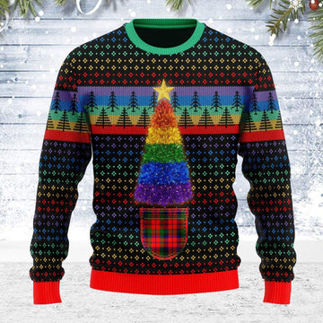 LGBTQ+ Christmas Tree Ugly Christmas Sweater - OodieGang