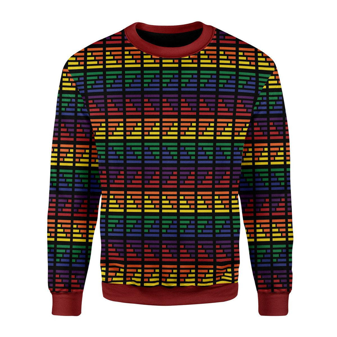 LGBTQ+ Flag Stripes Ugly Christmas Sweater - OodieGang