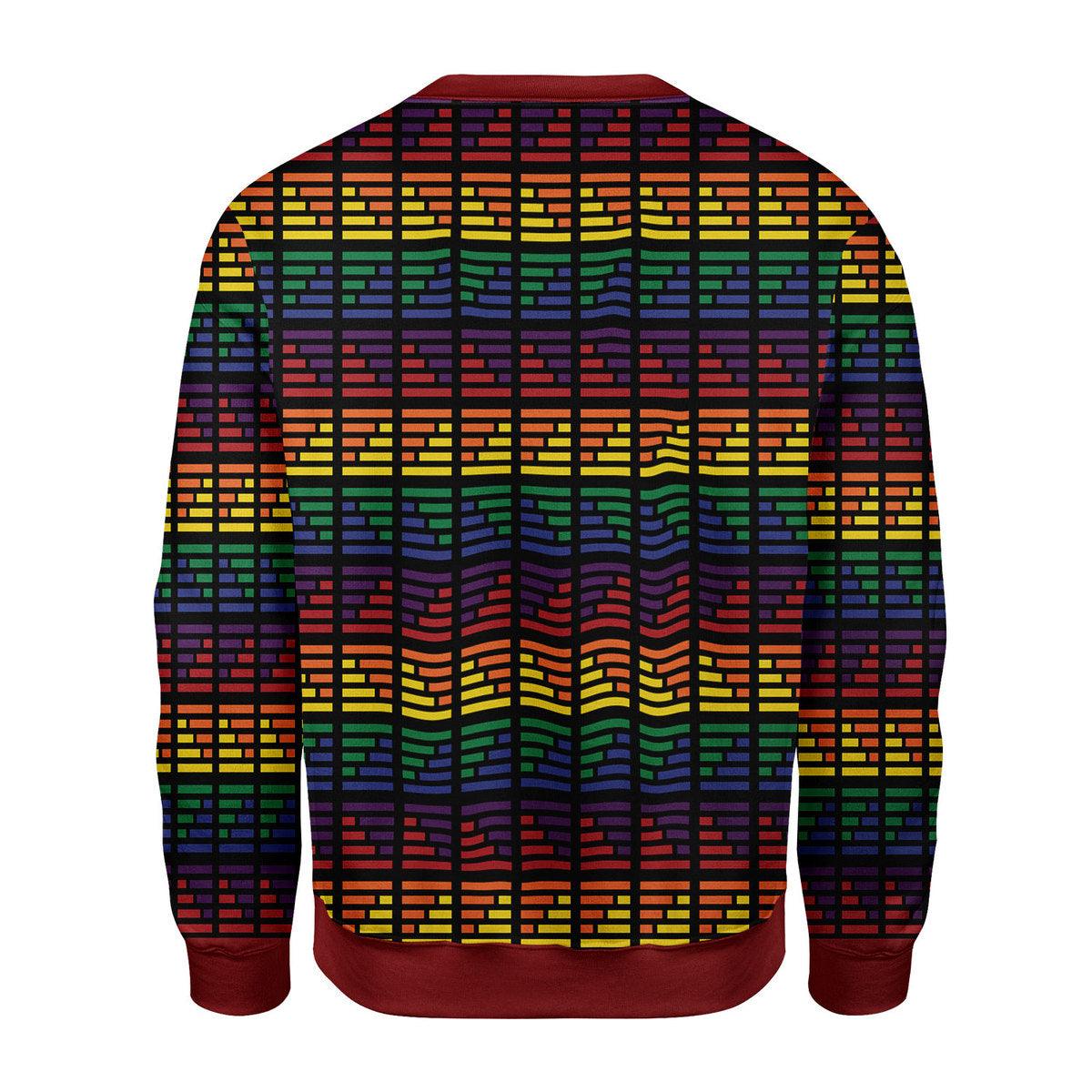 LGBTQ+ Flag Stripes Ugly Christmas Sweater - OodieGang