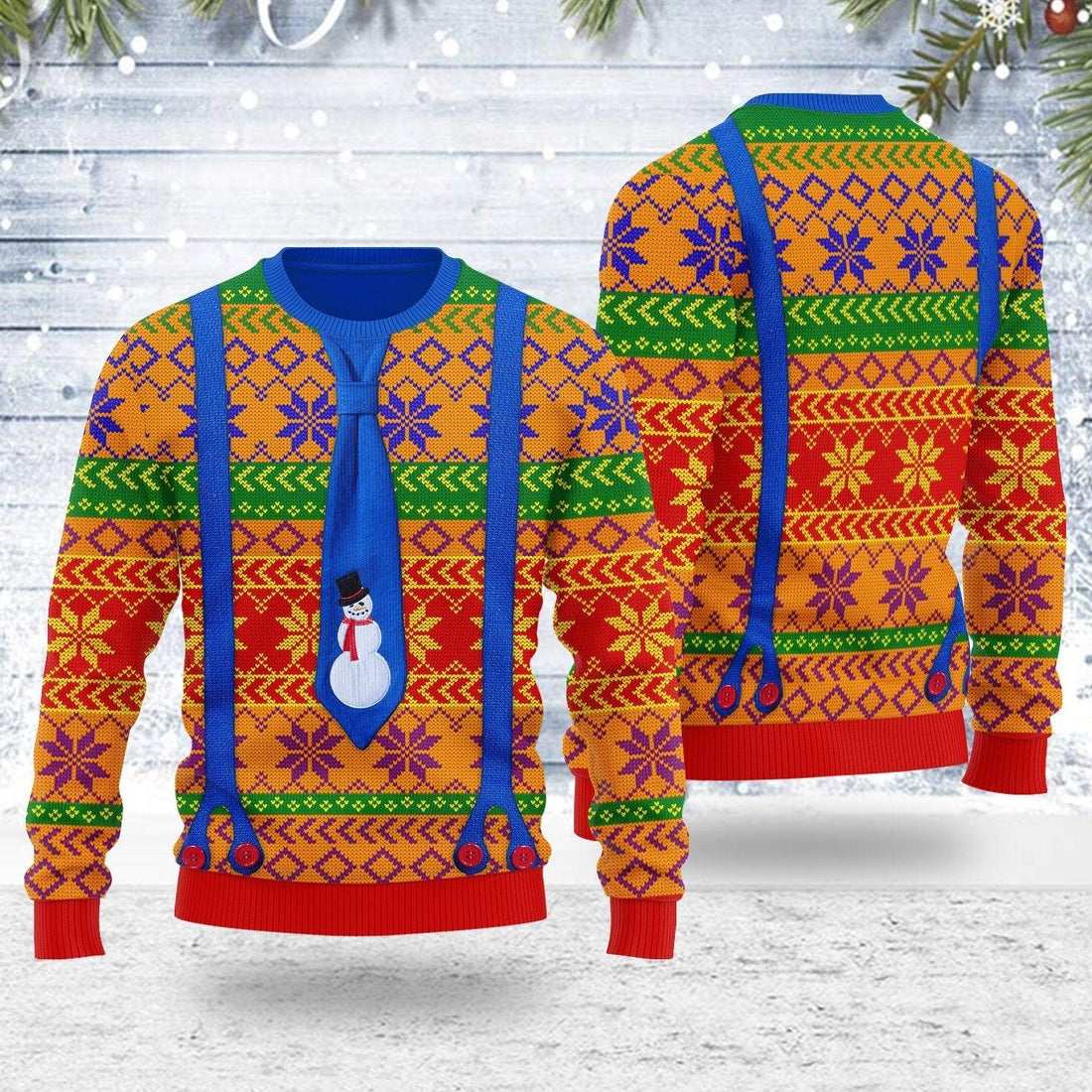 LGBTQ+ With Tie And Suspenders Ugly Christmas Sweater - OodieGang