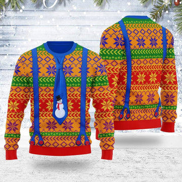 LGBTQ+ With Tie And Suspenders Ugly Christmas Sweater - OodieGang