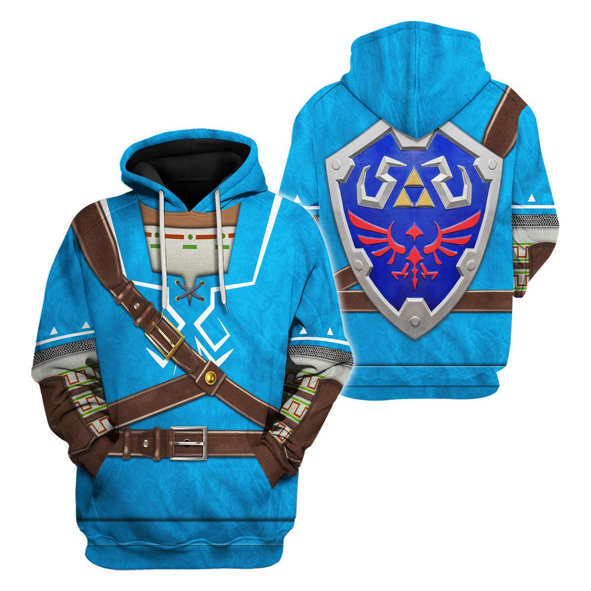 Link Attire Champion's Tunic Shield Unisex Hoodie Sweatshirt T-shirt Sweatpants Cosplay - Gearhomie.com