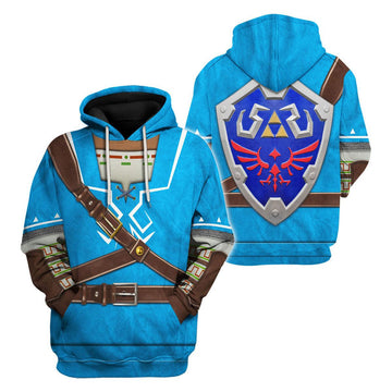 Link Attire Champion's Tunic Shield Unisex Hoodie Sweatshirt T-shirt Sweatpants Cosplay - Gearhomie.com