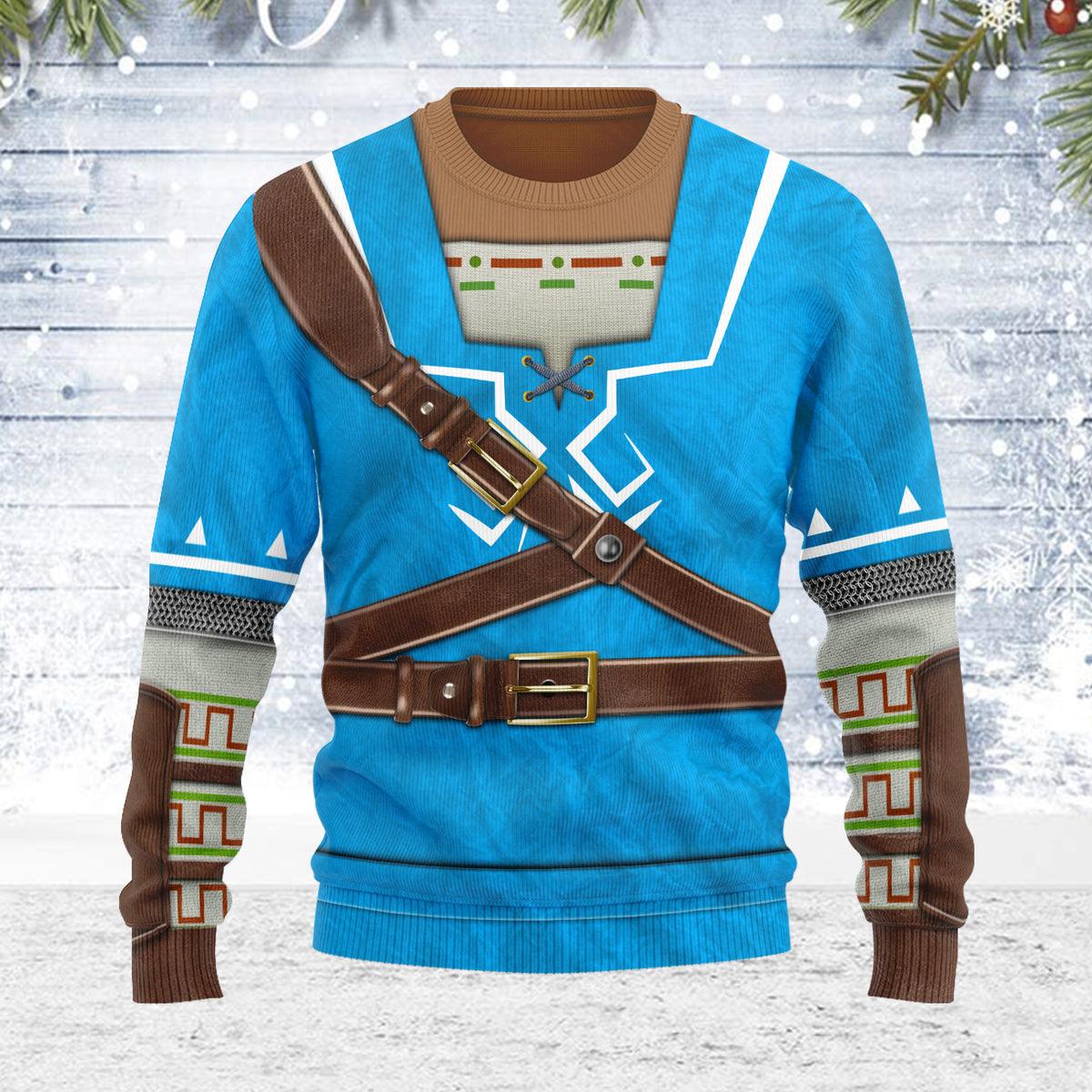 Link Zelda Champions Tunic Themed Costume Unisex Christmas Wool Sweater - Gearhomie.com