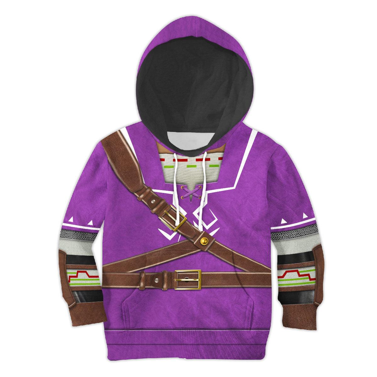 Link Zora Tunic Purple Costume Kid Tops Hoodie Sweatshirt T-Shirt - Gearhomie.com
