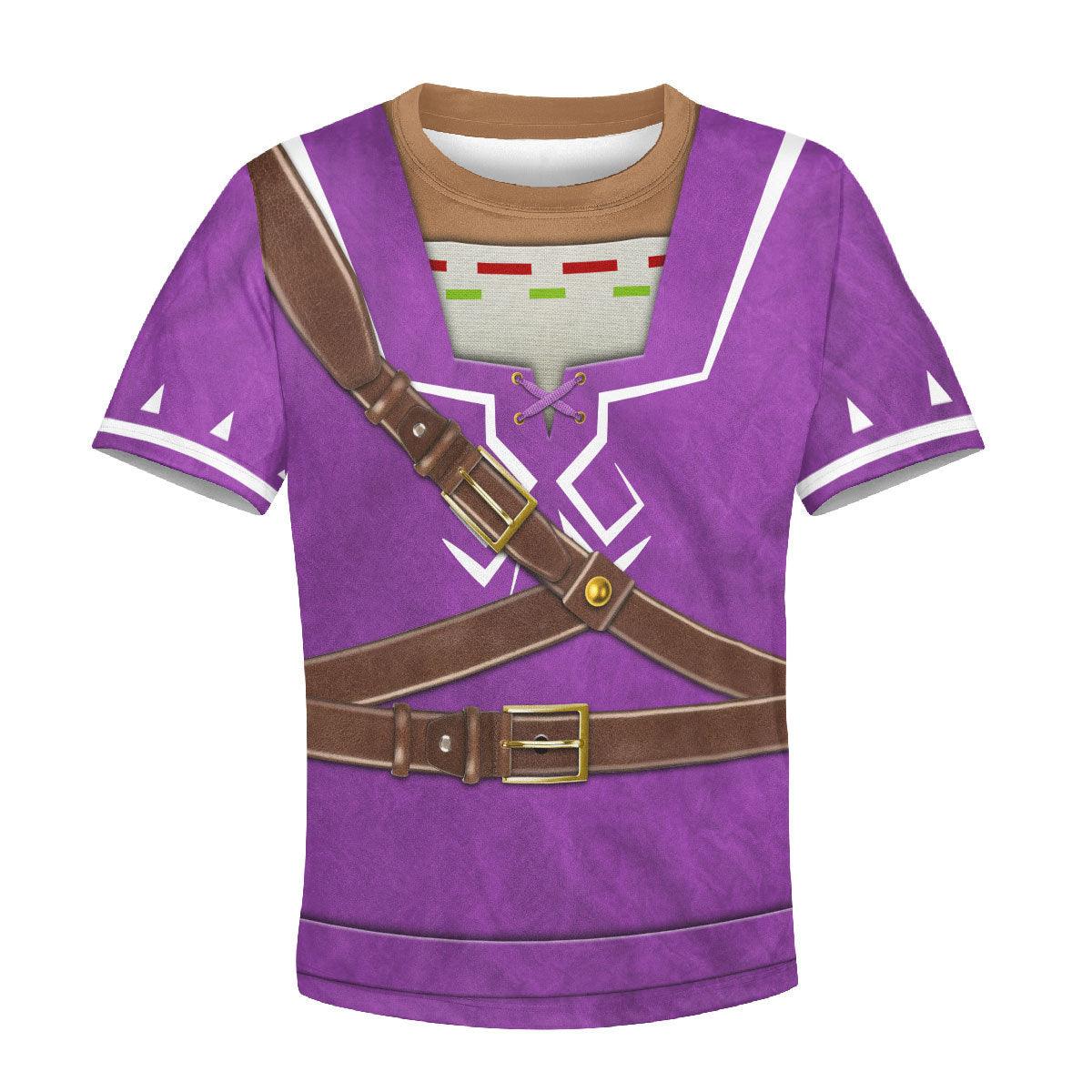 Link Zora Tunic Purple Costume Kid Tops Hoodie Sweatshirt T-Shirt - Gearhomie.com