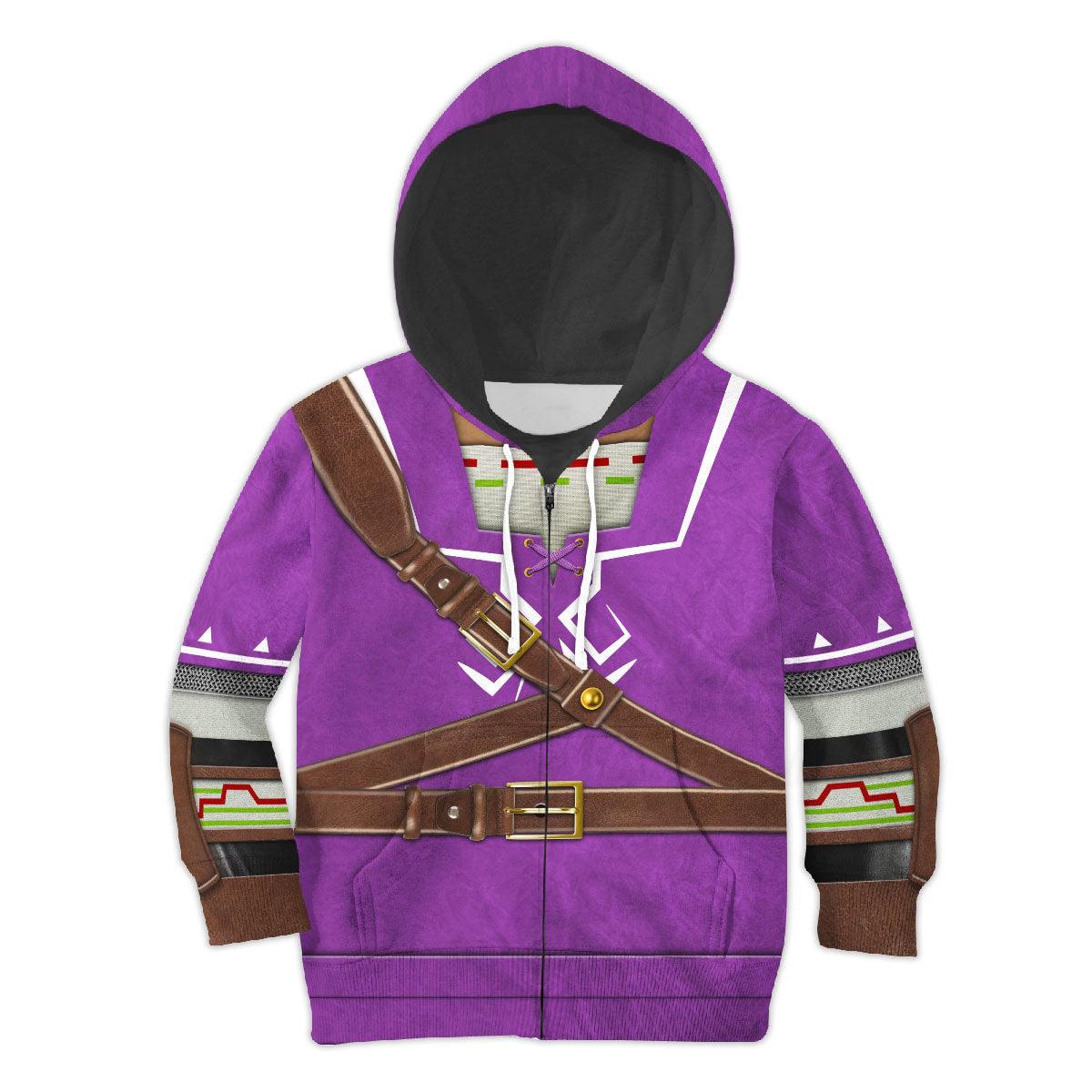 Link Zora Tunic Purple Costume Kid Tops Hoodie Sweatshirt T-Shirt - Gearhomie.com