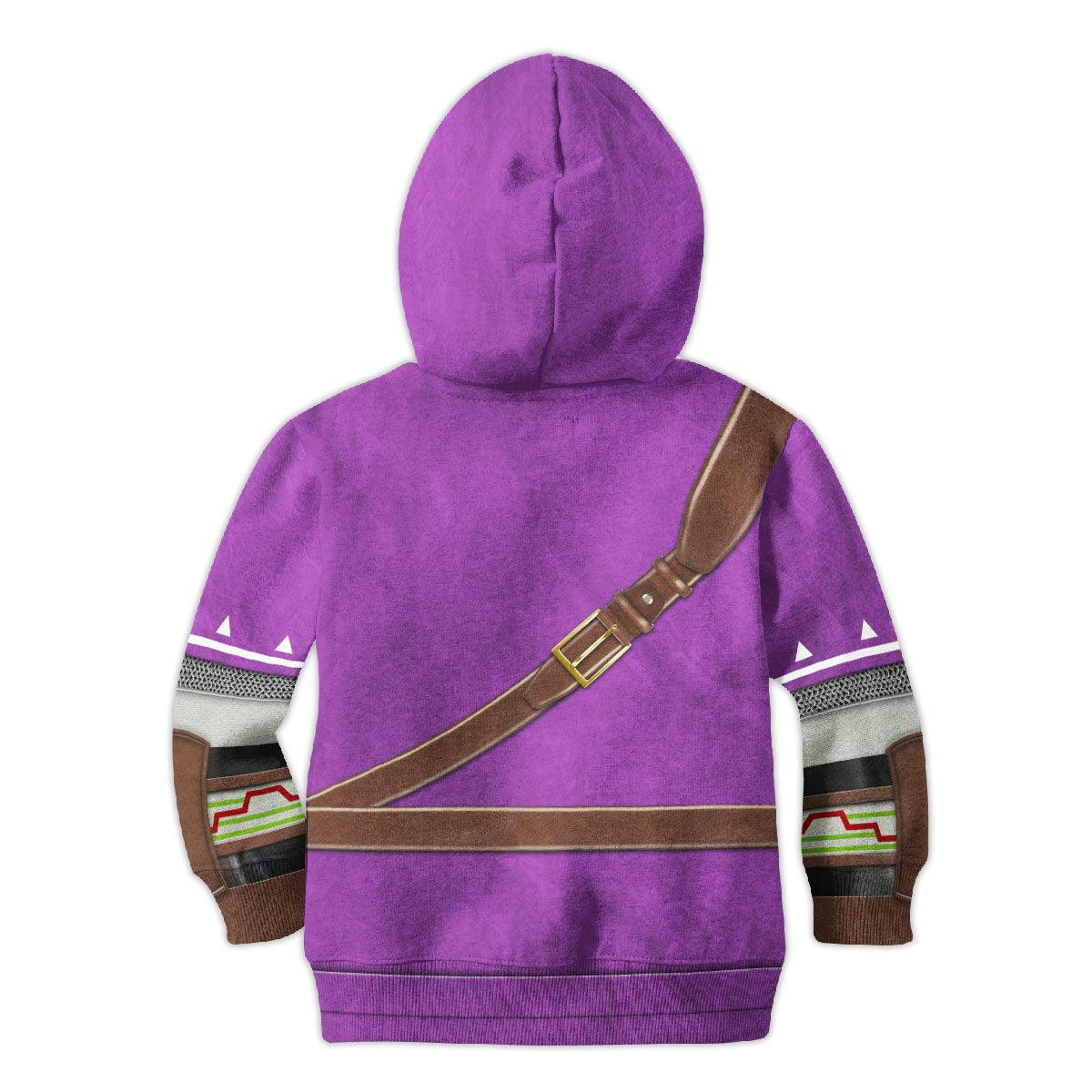 Link Zora Tunic Purple Costume Kid Tops Hoodie Sweatshirt T-Shirt - Gearhomie.com