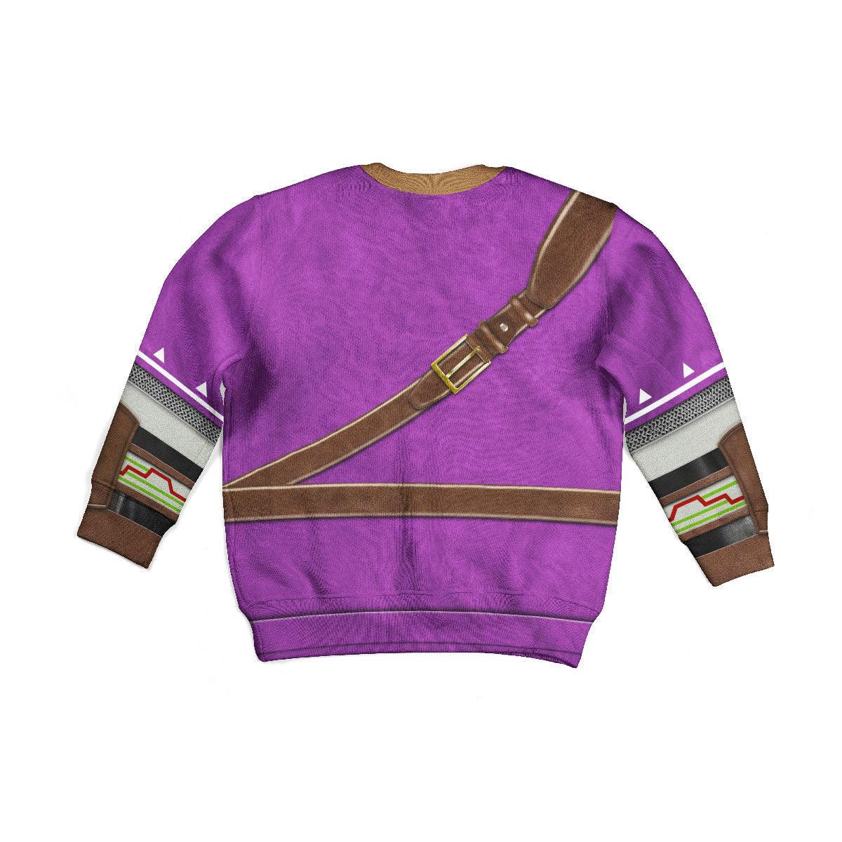 Link Zora Tunic Purple Costume Kid Tops Hoodie Sweatshirt T-Shirt - Gearhomie.com