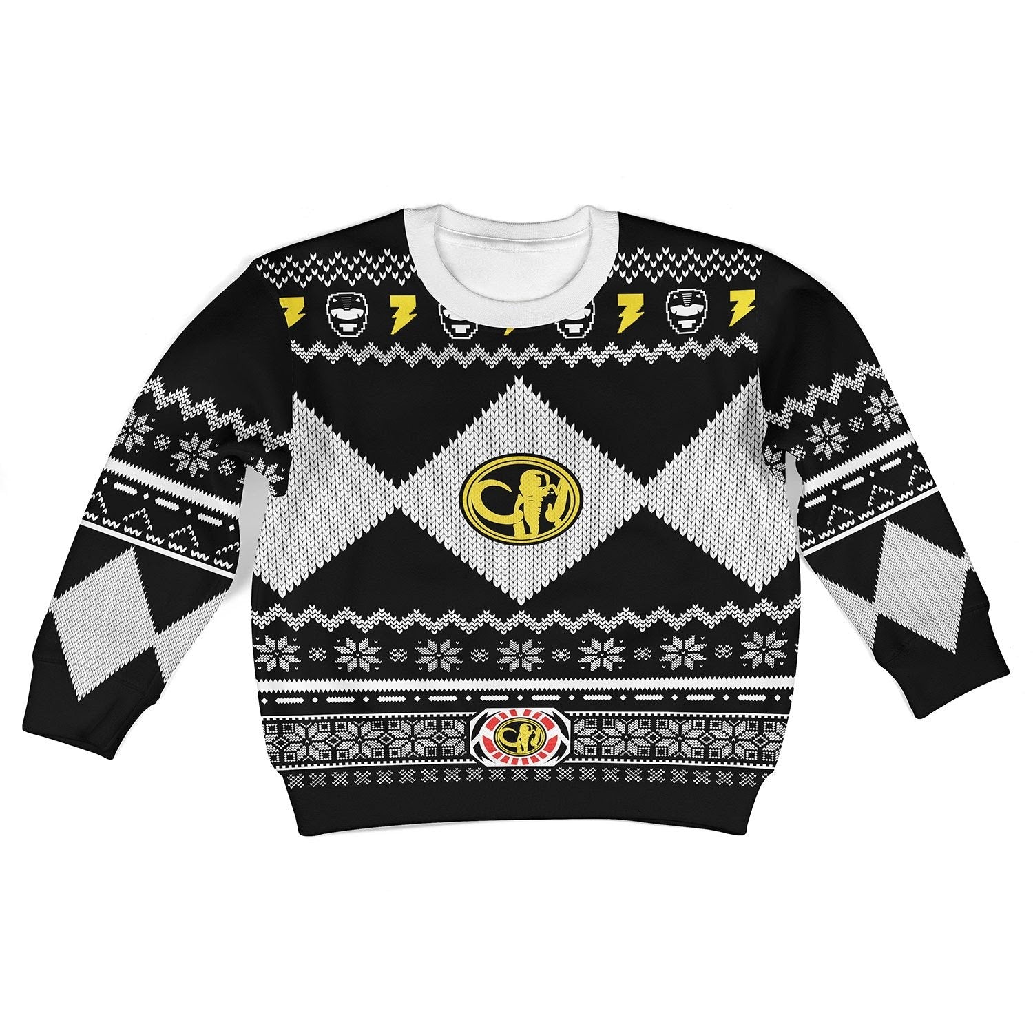 Gearhomies Unisex Kid Tops Pullover Sweatshirt Black Mighty3D Apparel