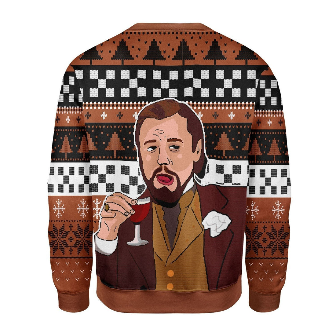 Gearhomies Christmas Unisex Sweater Laughing Leo Meme Ugly Christmas 3D Apparel