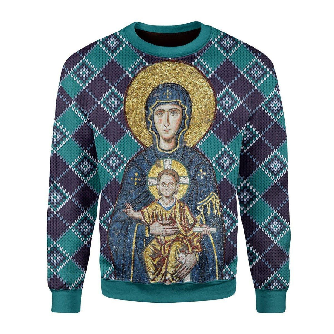 Maria And Jesus In Eastern Orthodox Christmas Christmas Sweater - OodieGang