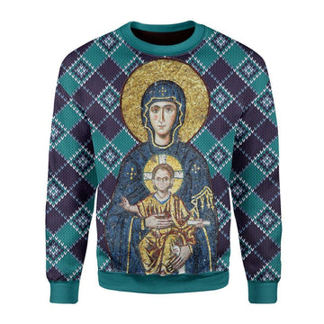 Maria And Jesus In Eastern Orthodox Christmas Christmas Sweater - CustomsPig