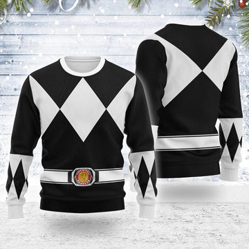 Merry Christmas Black Ranger MM Unisex Wool Sweater - Gearhomie.com
