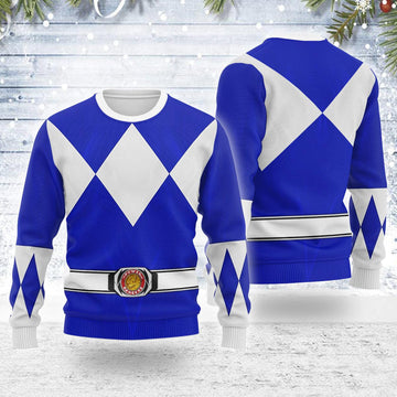Merry Christmas Blue Ranger MM Unisex Wool Sweater - Gearhomie.com