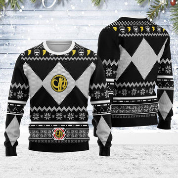 Merry Christmas Gearhomie Unisex Christmas Sweater Black Power Ranger 3D Apparel - Gearhomie.com