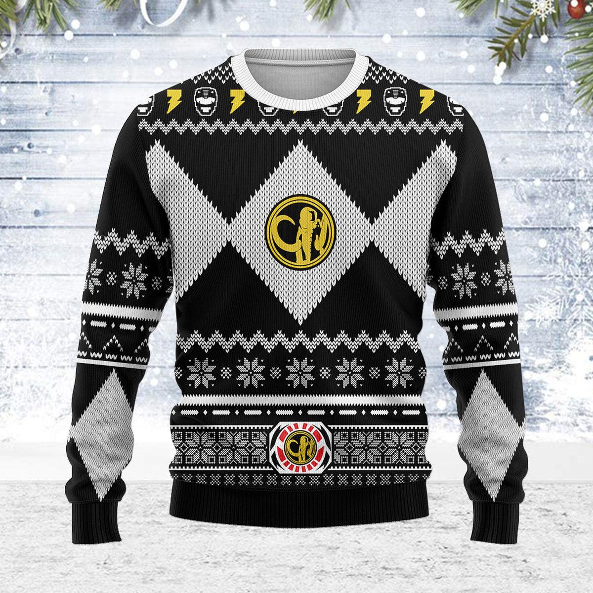 Merry Christmas Gearhomie Unisex Christmas Sweater Black Power Ranger 3D Apparel - Gearhomie.com