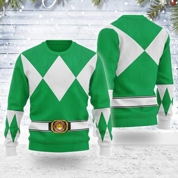 Merry Christmas Green Ranger MM Unisex Wool Sweater - Gearhomie.com
