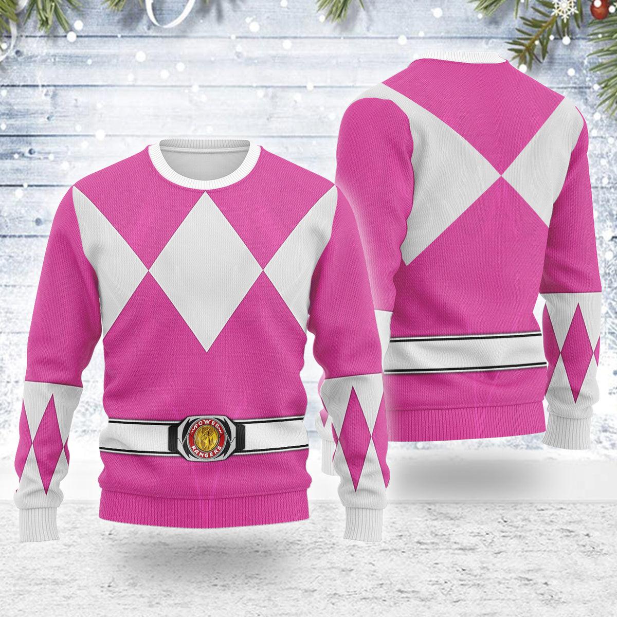 Merry Christmas Pink Ranger MM Unisex Wool Sweater - Gearhomie.com