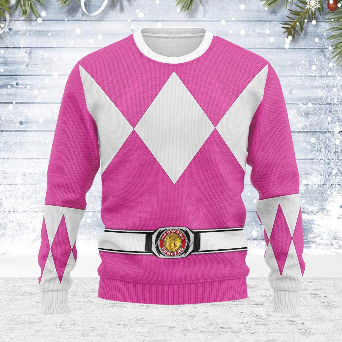 Merry Christmas Pink Ranger MM Unisex Wool Sweater - Gearhomie.com