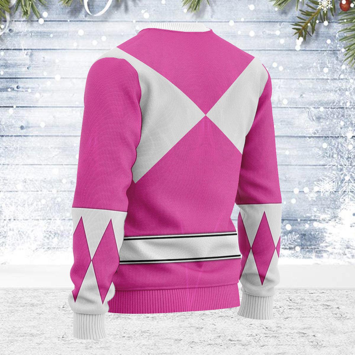 Merry Christmas Pink Ranger MM Unisex Wool Sweater - Gearhomie.com