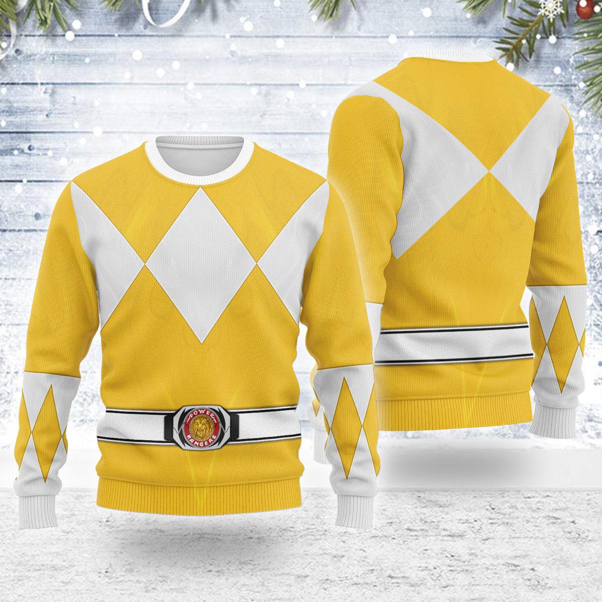 Merry Christmas Yellow Ranger MM Unisex Wool Sweater - Gearhomie.com