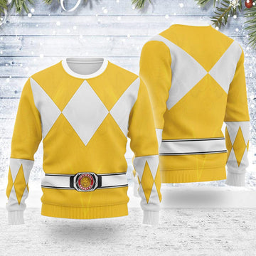 Merry Christmas Yellow Ranger MM Unisex Wool Sweater - Gearhomie.com