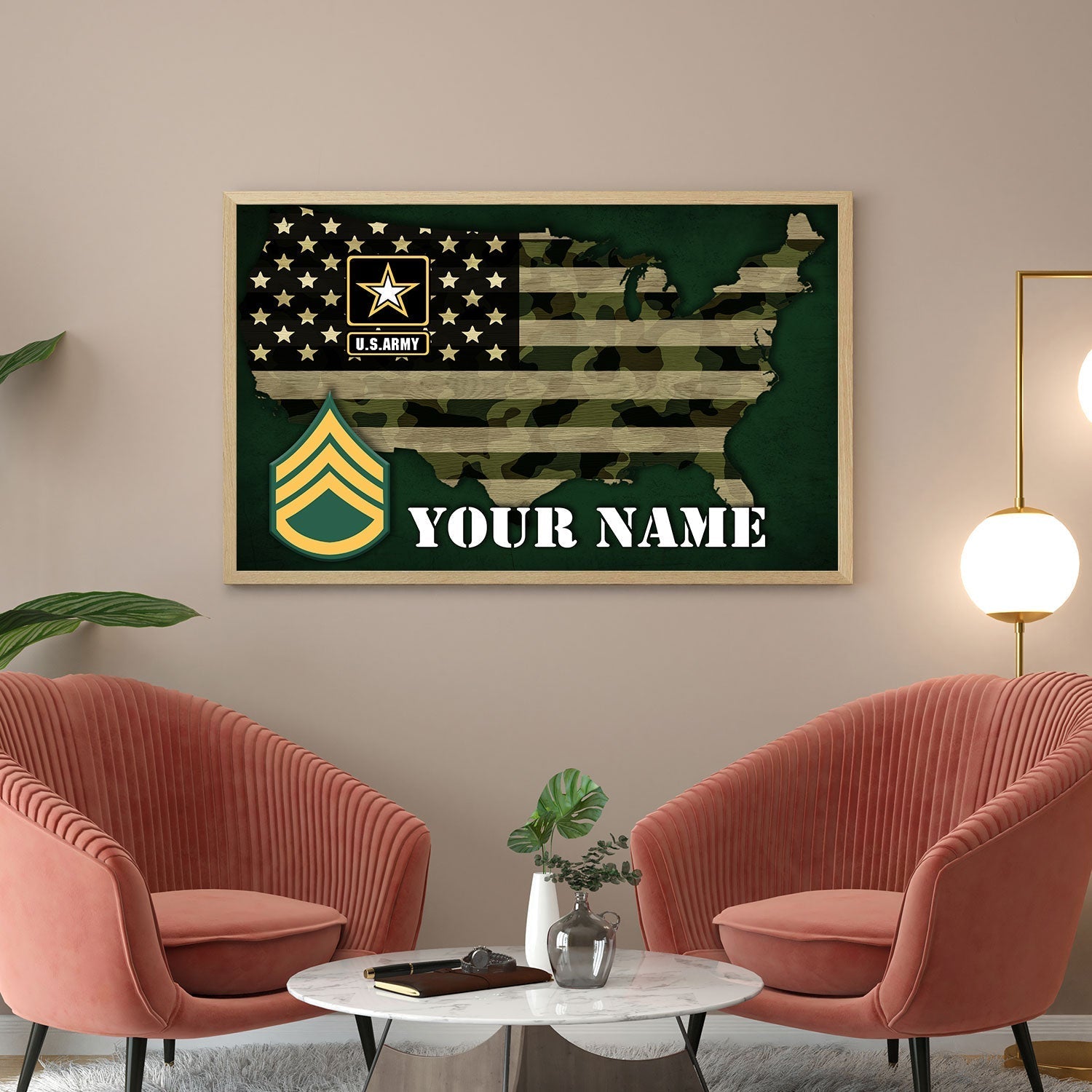 Personalized Name And Rank Insignia U.S. Army Ranks Digital File/ Poster/ Canvas