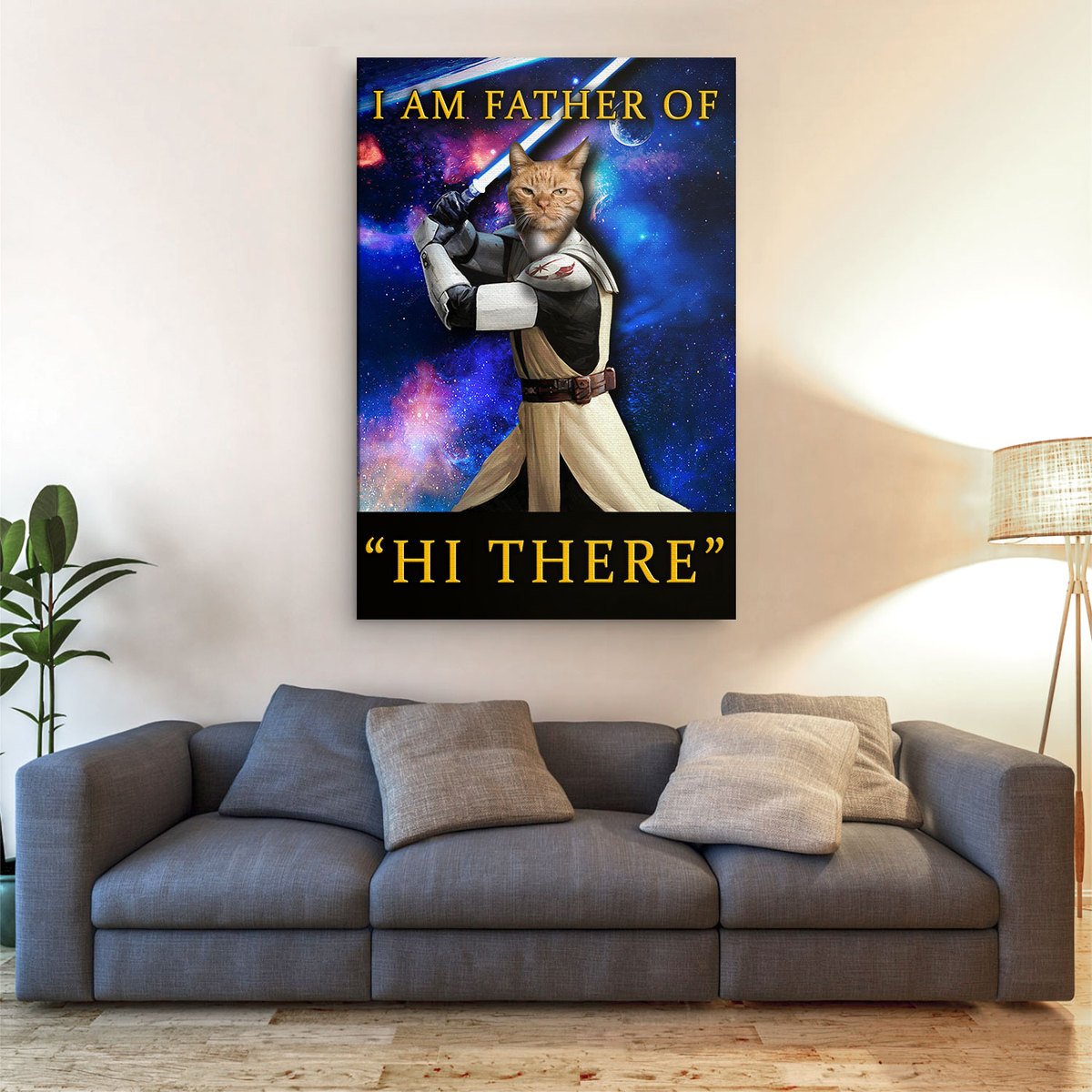 Customized Pet Photo Canvas - Personalized I Am Father Of "Hi There"