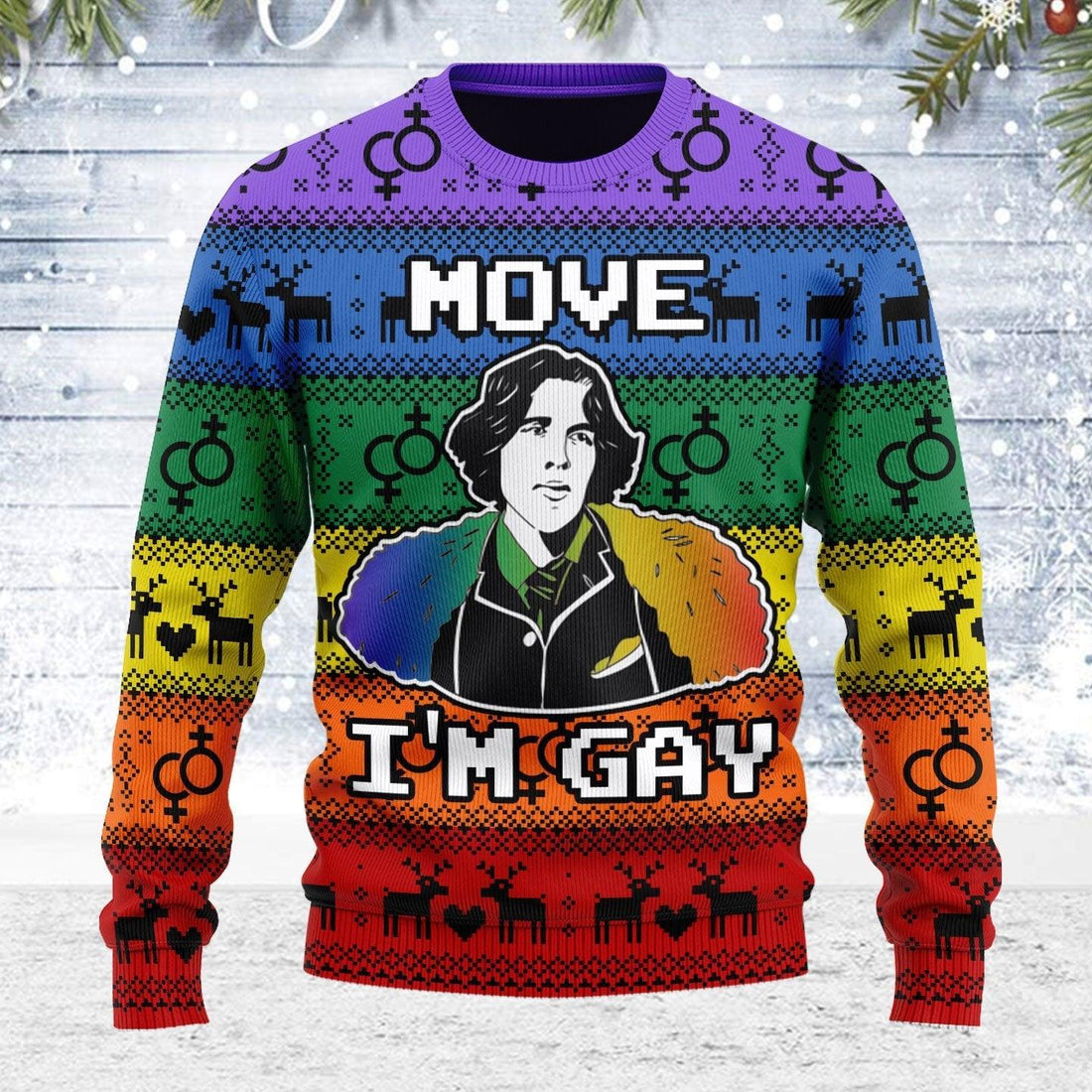Move I'm Gay Ugly Christmas Sweater - OodieGang